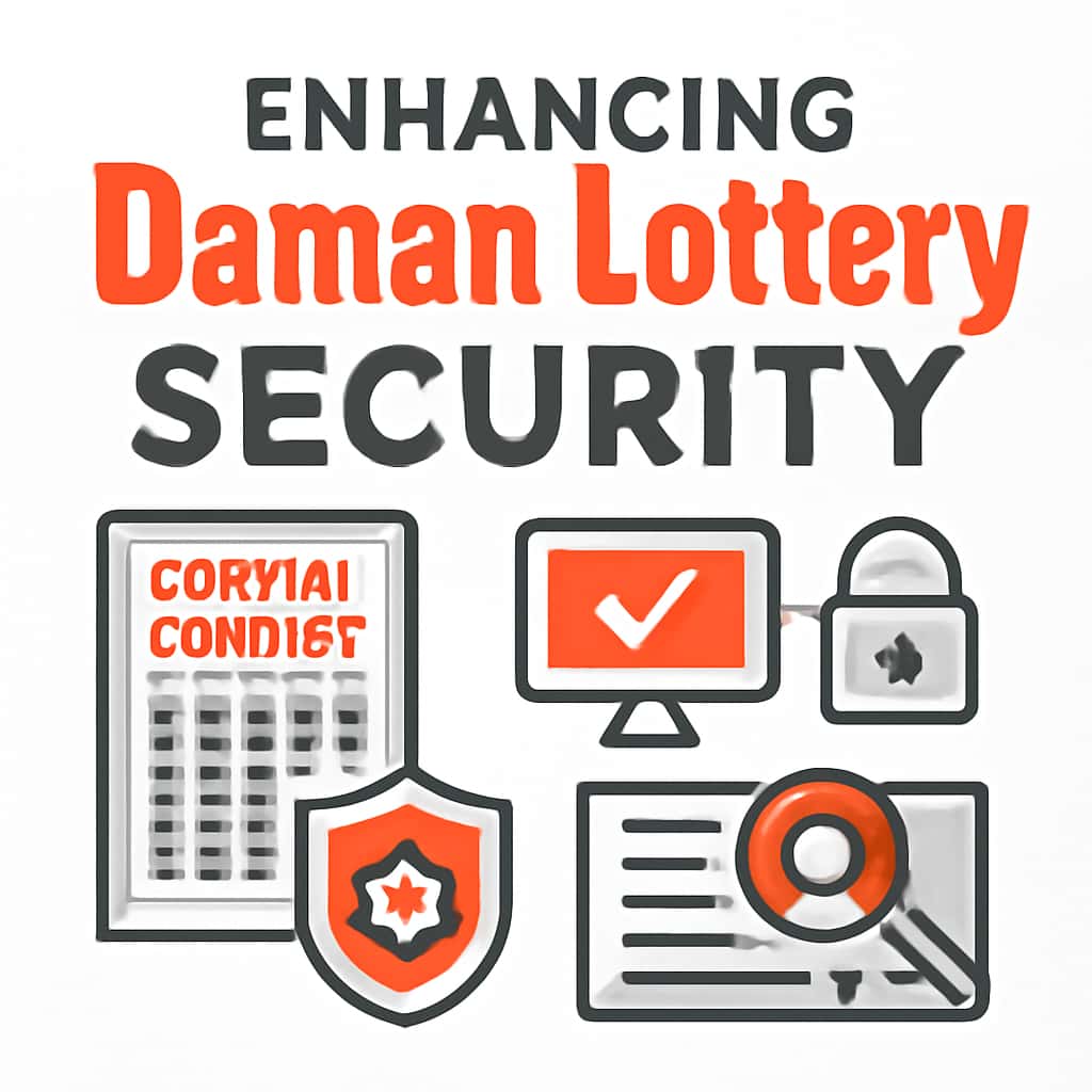 An educational diagram regarding security features of the Daman Lottery.