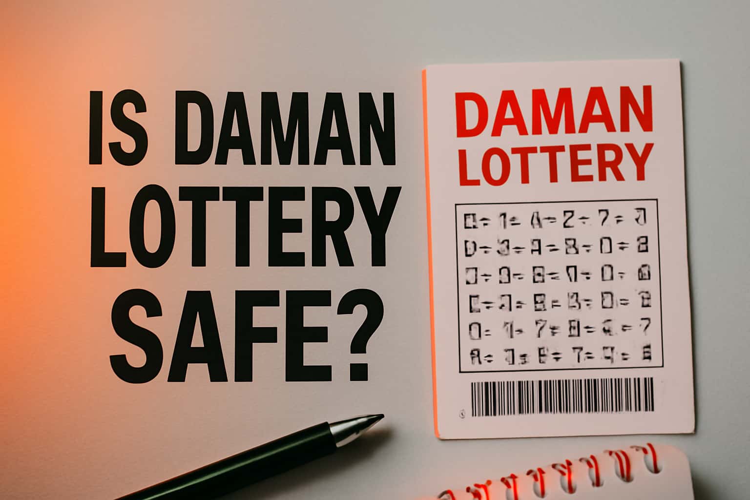 Informational scene illustrating the safety features of Daman Lottery.