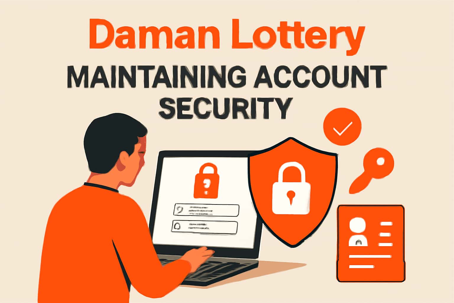 A high-tech visualization conveying the concept of account security for Daman Lottery.