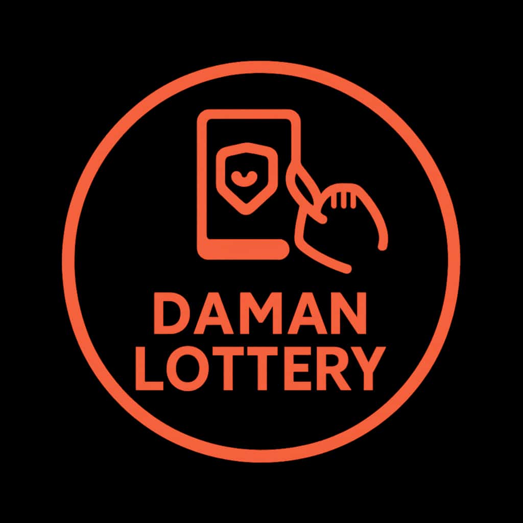 Badge concept for Daman Lottery app safety guide.